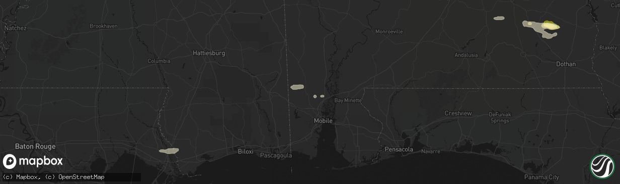 Hail map in Chunchula, AL on February 21, 2026