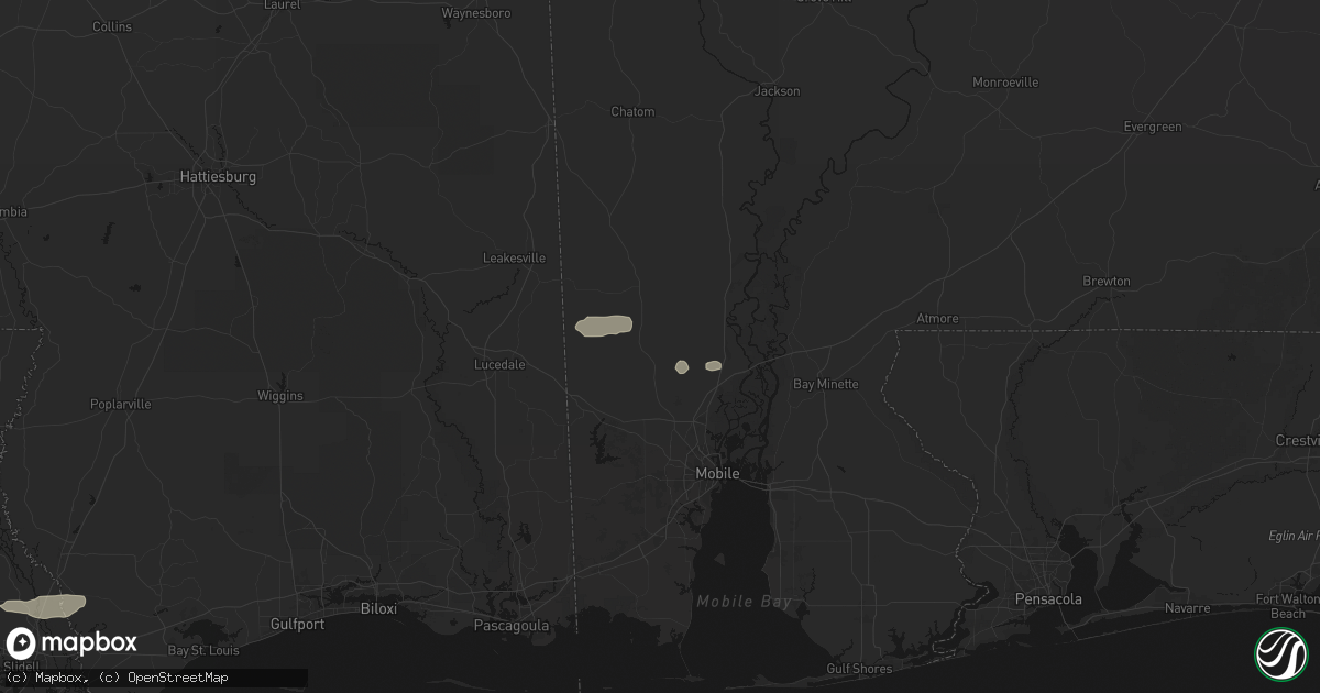 Hail map in Chunchula, AL on February 21, 2026
