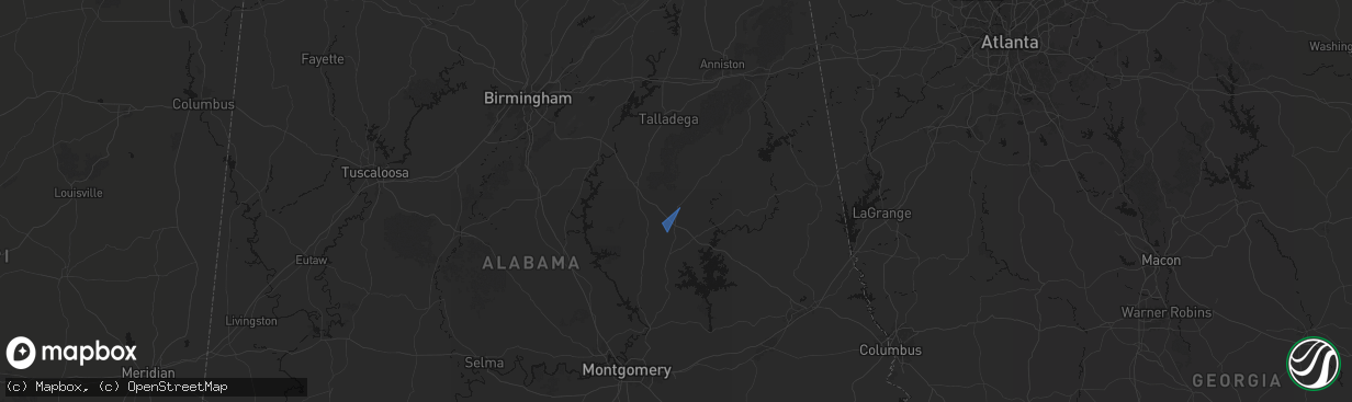 Hail map in Goodwater, AL on February 21, 2026