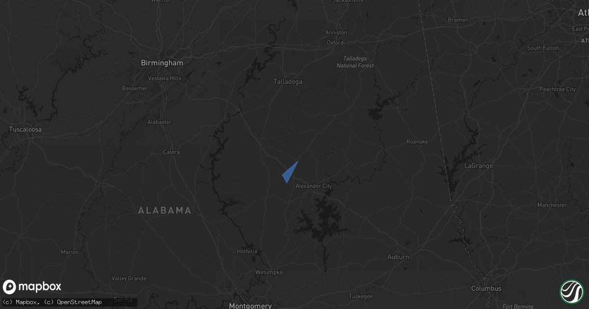 Hail map in Goodwater, AL on February 21, 2026