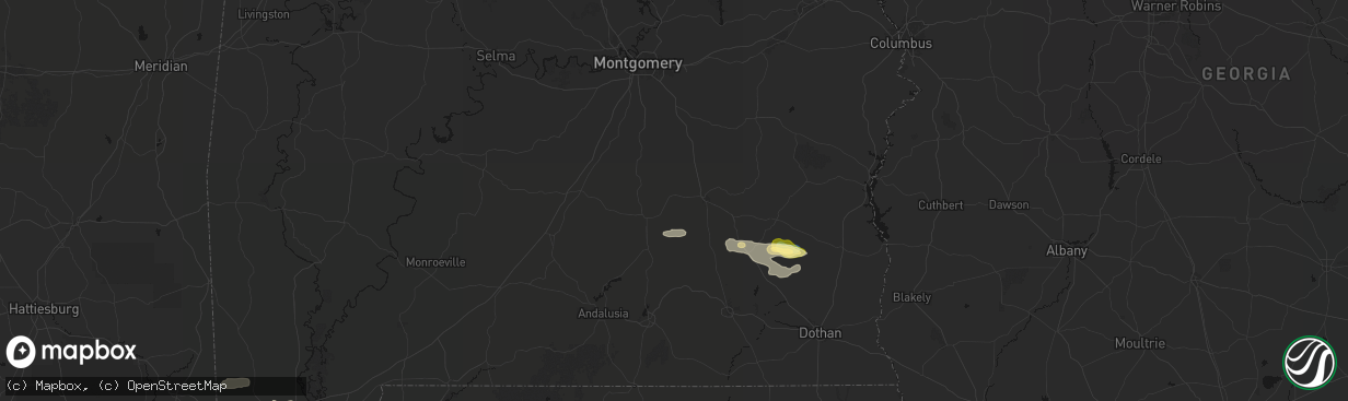 Hail map in Goshen, AL on February 21, 2026