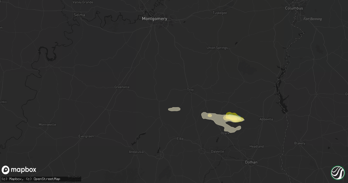 Hail map in Goshen, AL on February 21, 2026