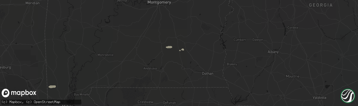 Hail map in Jack, AL on February 21, 2026