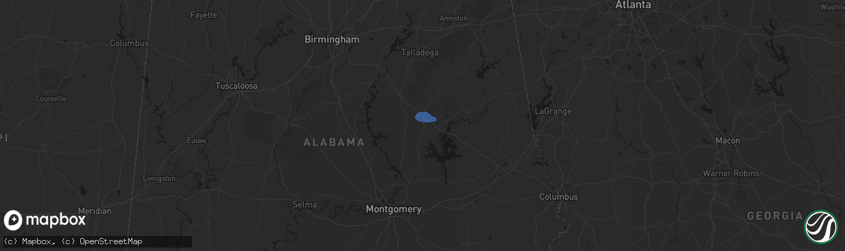 Hail map in Kellyton, AL on February 21, 2026