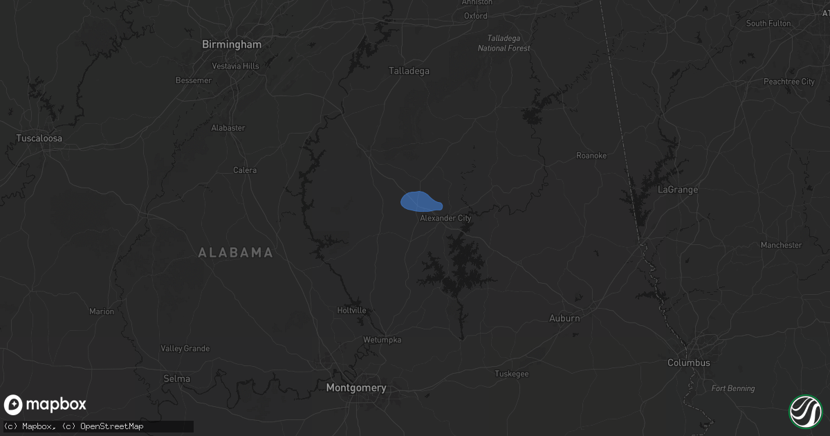 Hail map in Kellyton, AL on February 21, 2026