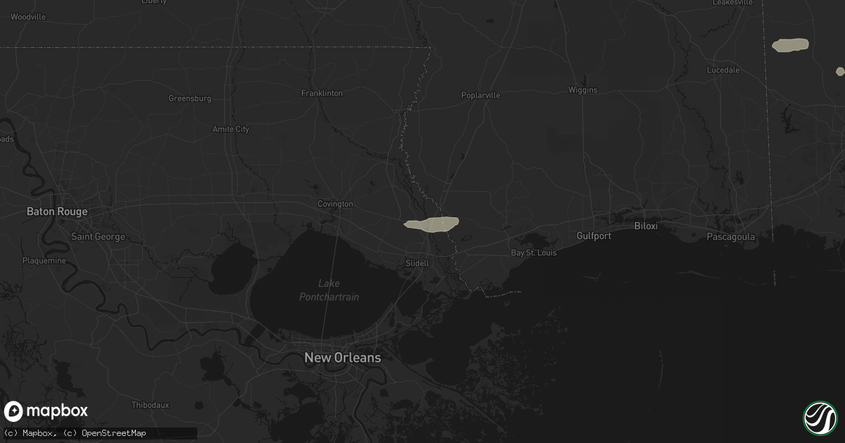 Hail map in Pearl River, LA on February 21, 2026