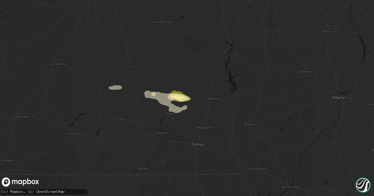 Hail map in Skipperville, AL on February 21, 2026