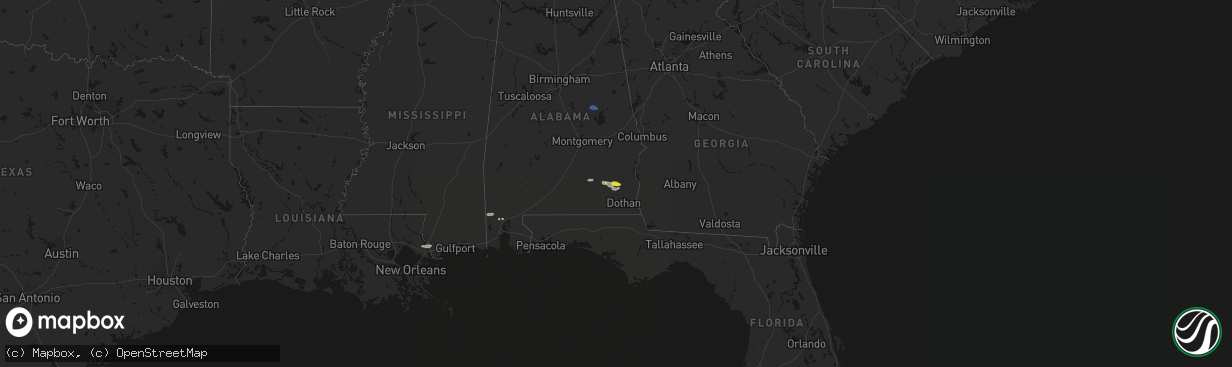 Hail map on February 21, 2026