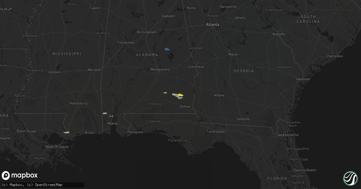Hail map on February 21, 2026