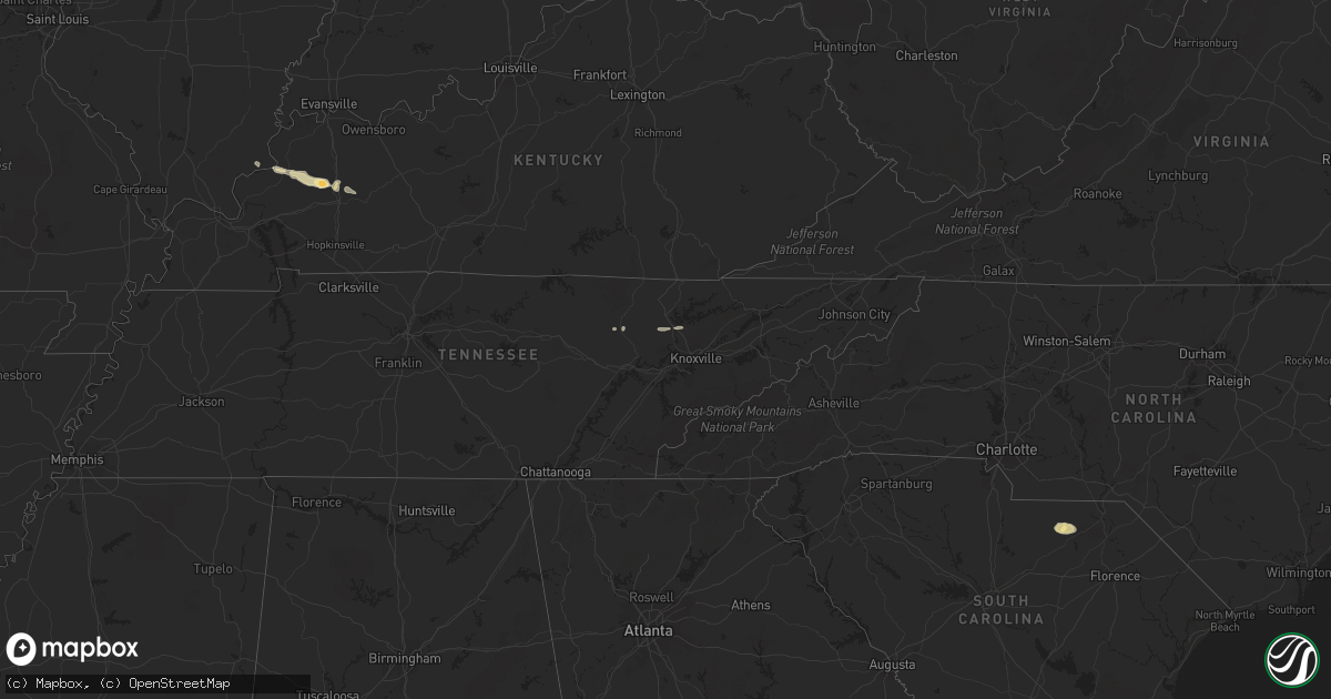Hail map in Kentucky on February 22, 2012