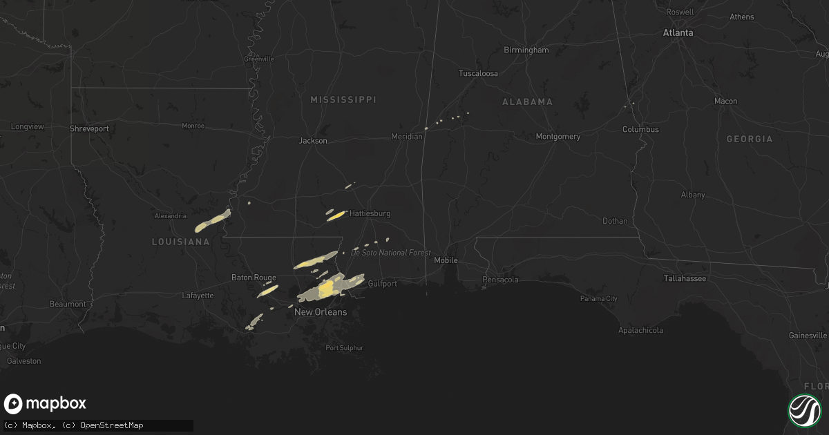 Hail map in Mississippi on February 22, 2013