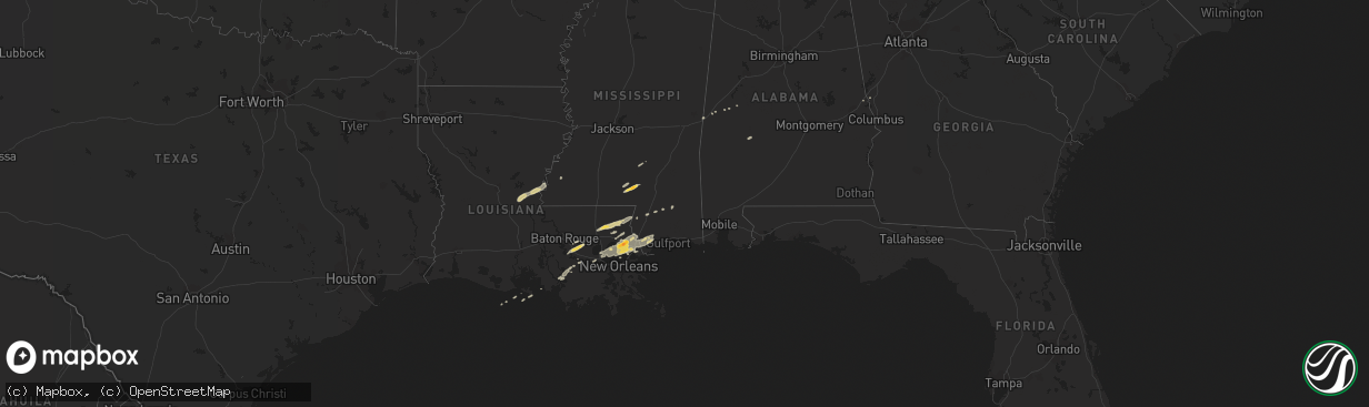 Hail map on February 22, 2013