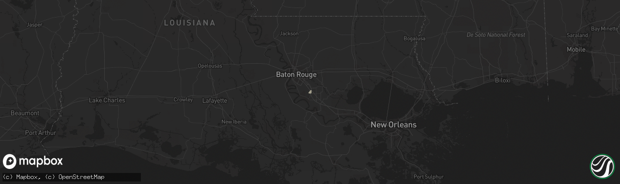 Hail map in Prairieville, LA on February 22, 2014