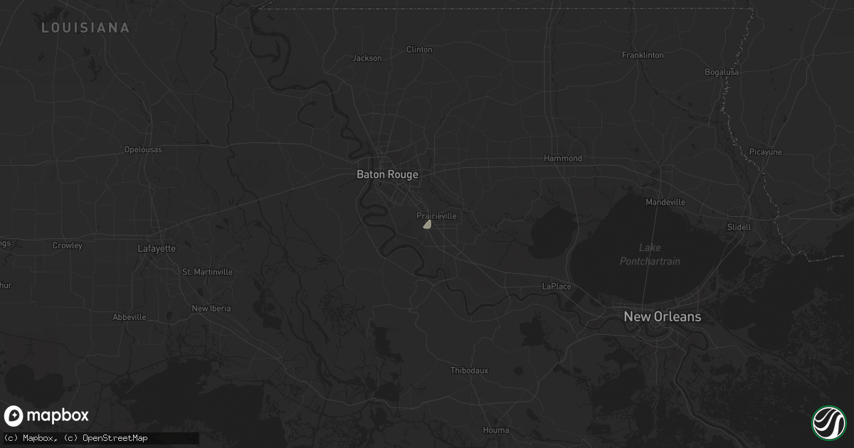 Hail map in Prairieville, LA on February 22, 2014