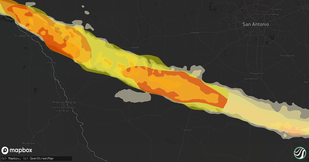 Hail map in Batesville, TX on February 22, 2016