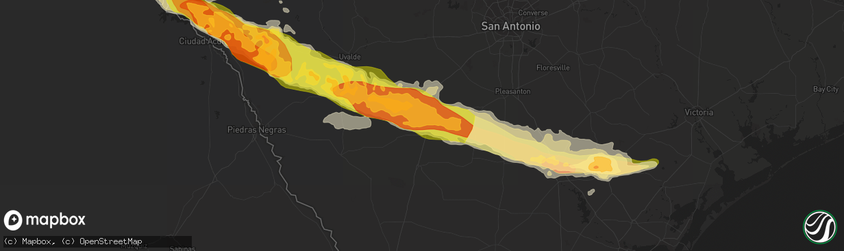 Hail map in Dilley, TX on February 22, 2016