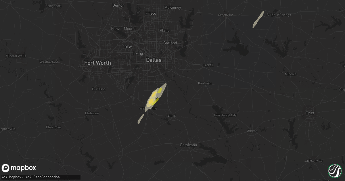Hail map in Ferris, TX on February 22, 2018