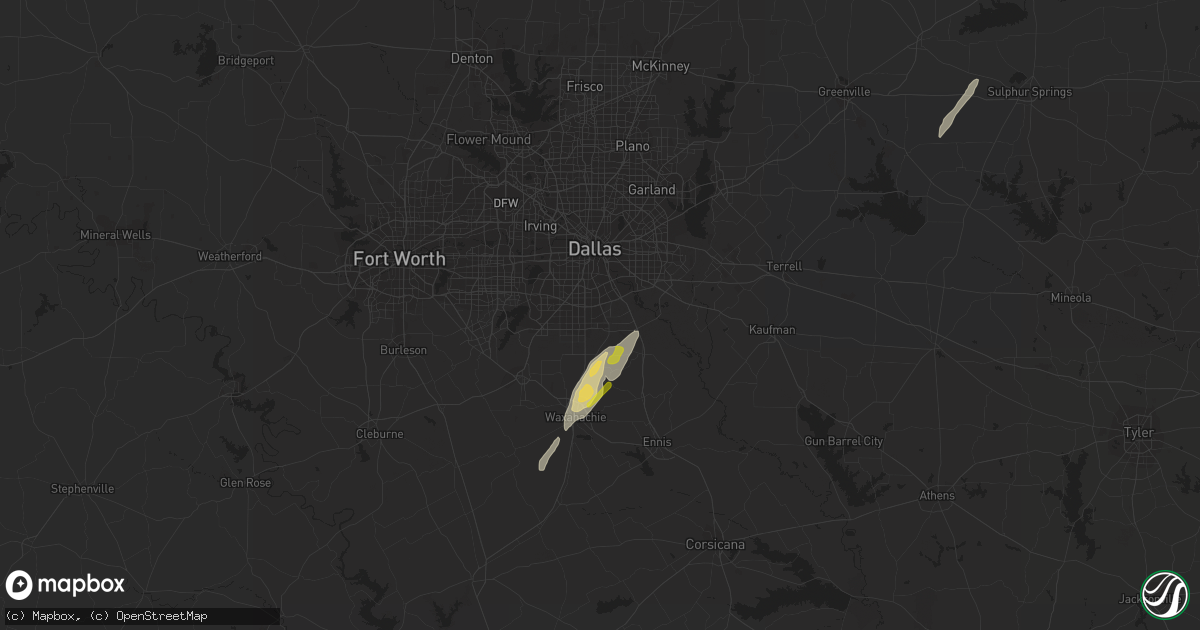 Hail map in Lancaster, TX on February 22, 2018