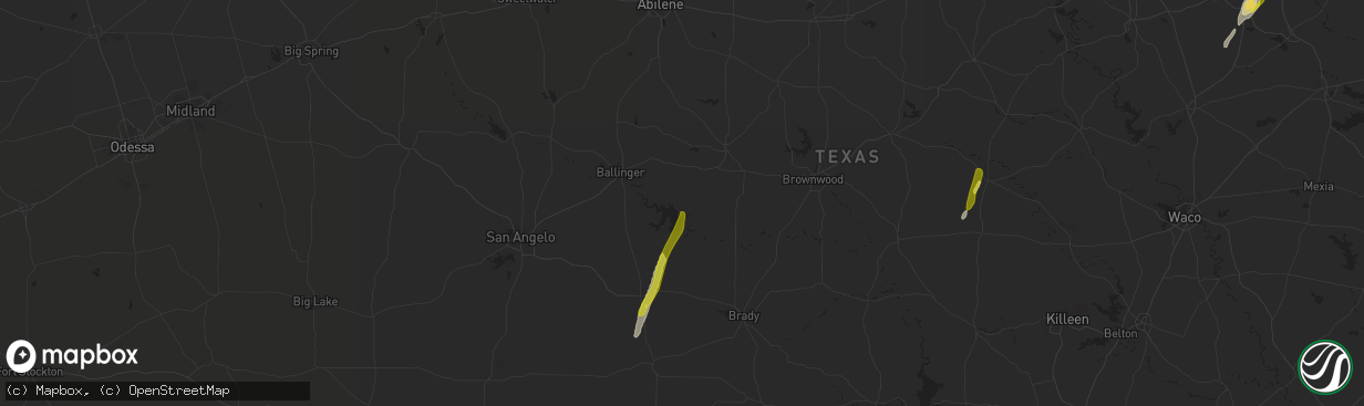 Hail map in Voss, TX on February 22, 2018