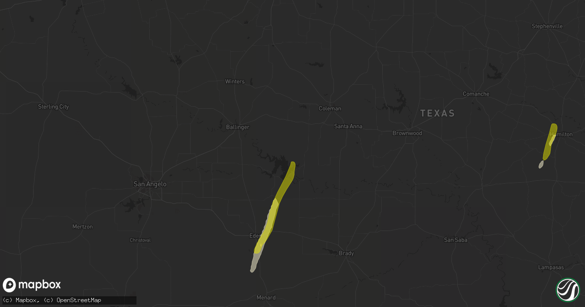 Hail map in Voss, TX on February 22, 2018