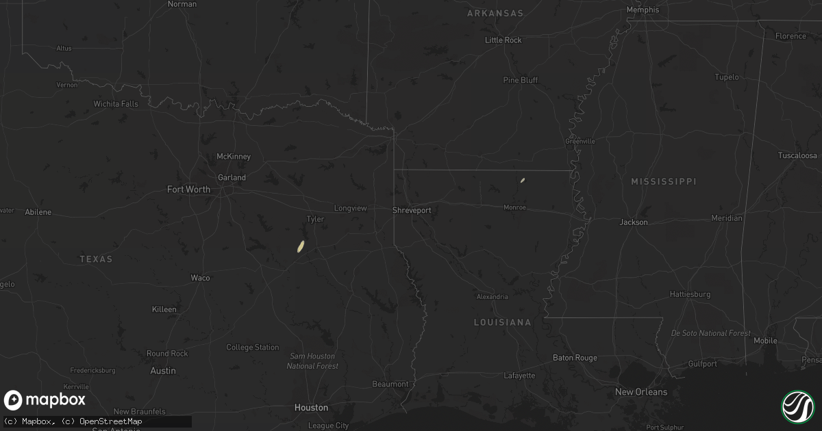 Hail map on February 22, 2019