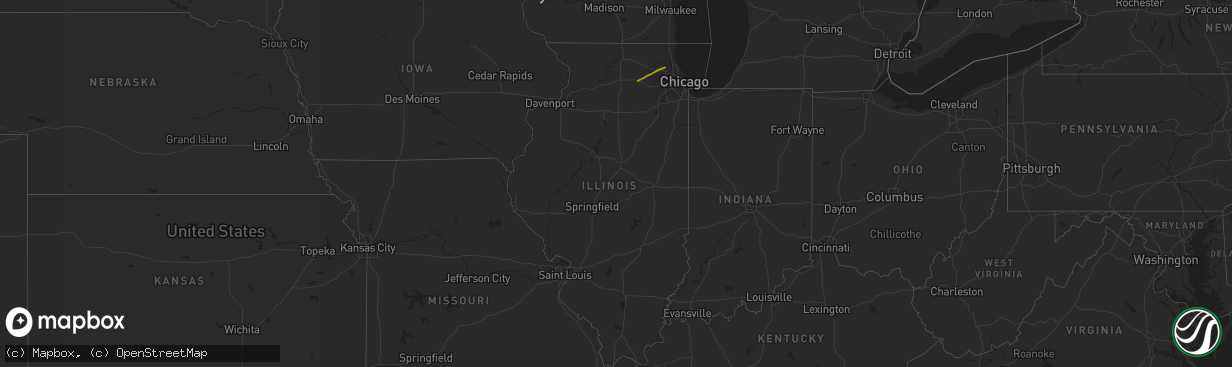 Hail map in Illinois on February 22, 2022