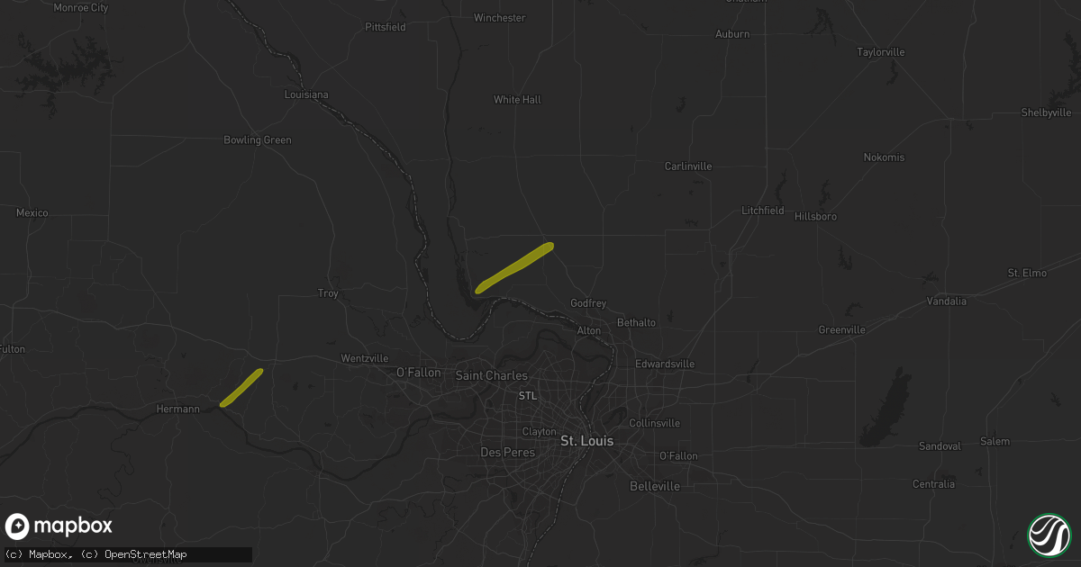 Hail map in Dow, IL on February 22, 2023