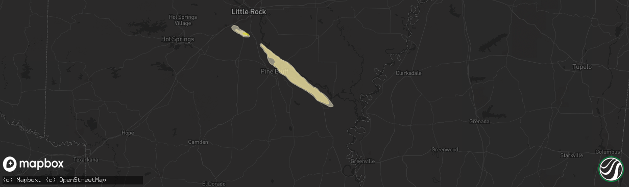Hail map in Gould, AR on February 22, 2024