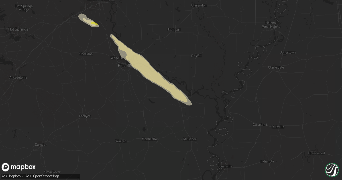 Hail map in Gould, AR on February 22, 2024