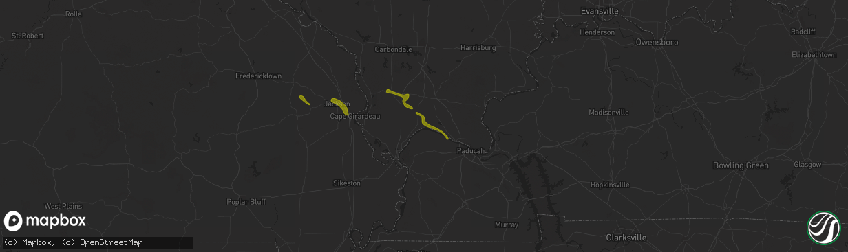 Hail map in Grand Chain, IL on February 22, 2024