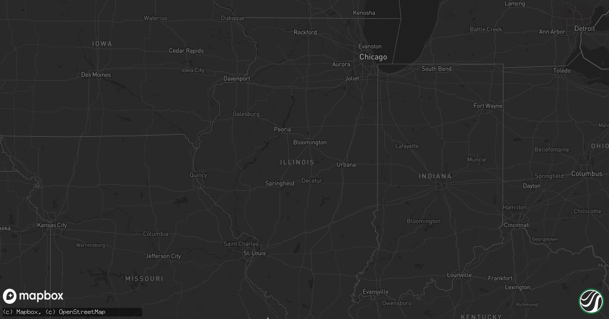 Hail map in Illinois on February 22, 2024