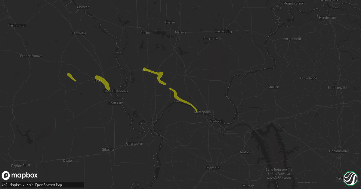 Hail map in Karnak, IL on February 22, 2024