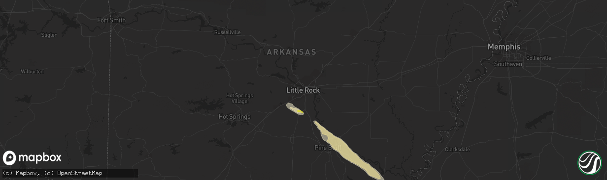 Hail map in Little Rock, AR on February 22, 2024