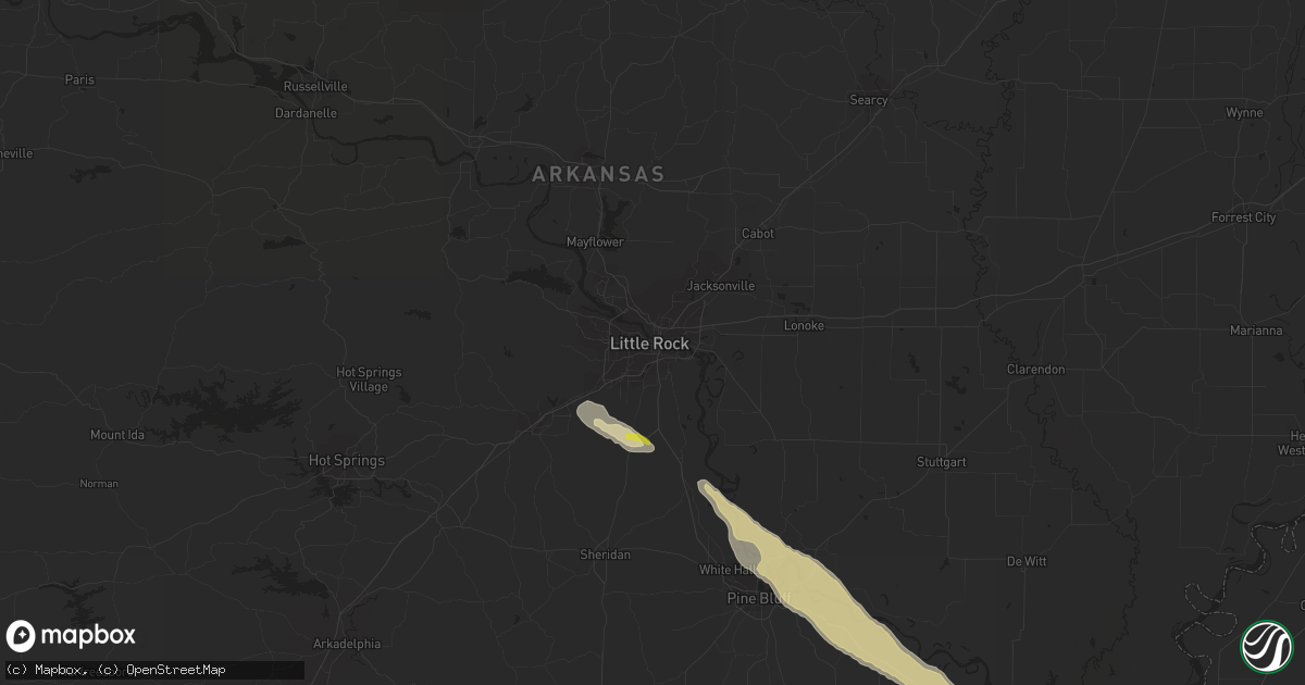 Hail map in Little Rock, AR on February 22, 2024