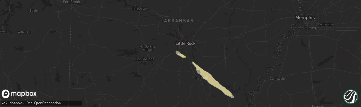 Hail map in Mabelvale, AR on February 22, 2024