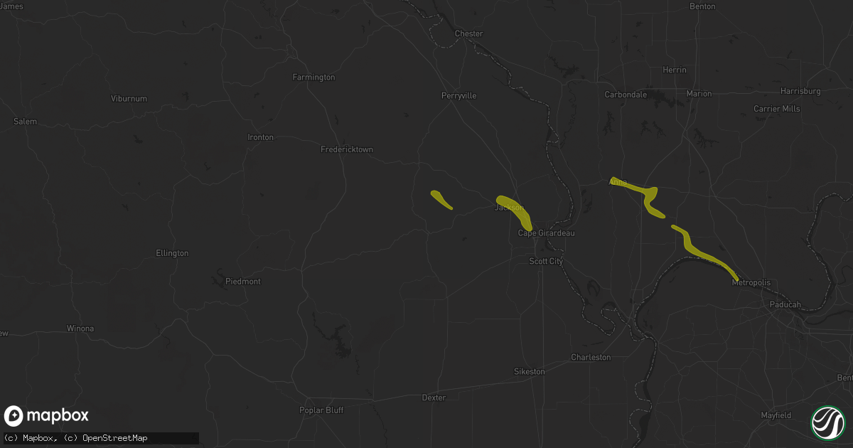 Hail map in Marble Hill, MO on February 22, 2024