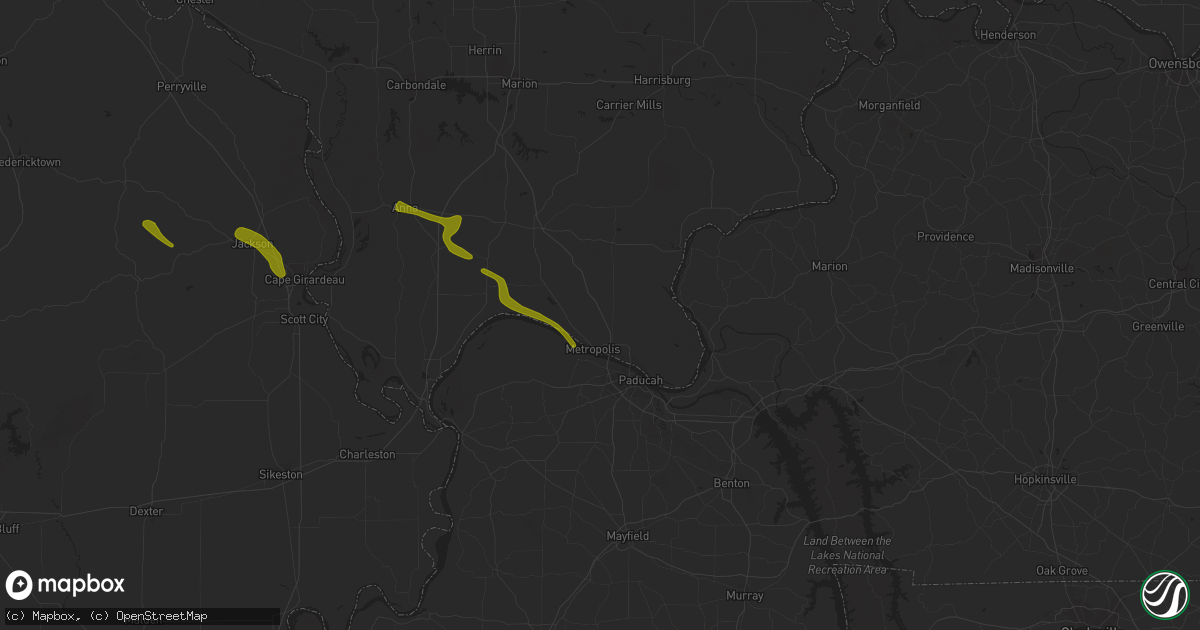 Hail map in Metropolis, IL on February 22, 2024