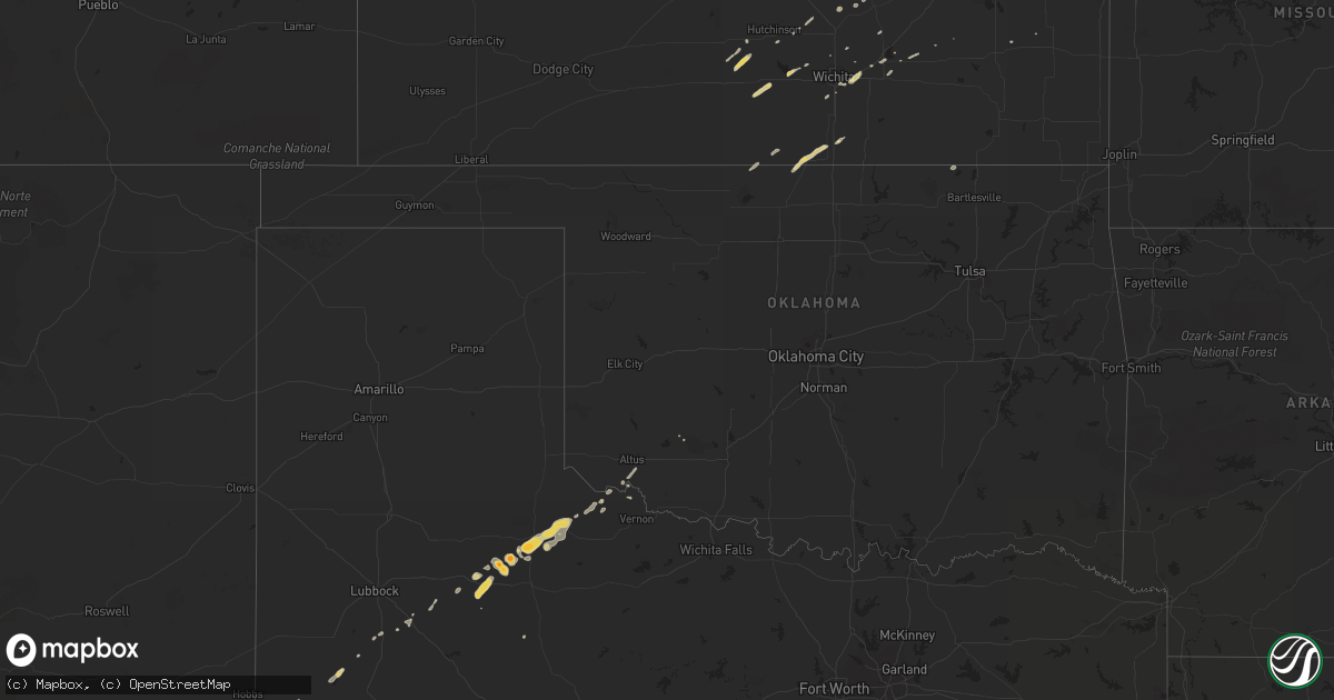 Hail map on February 23, 2011