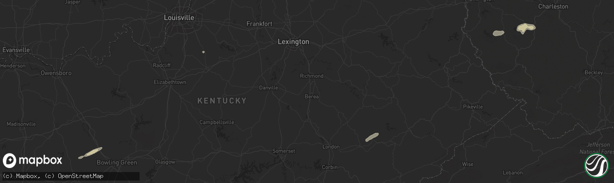 Hail map in Alkol, WV on February 23, 2012