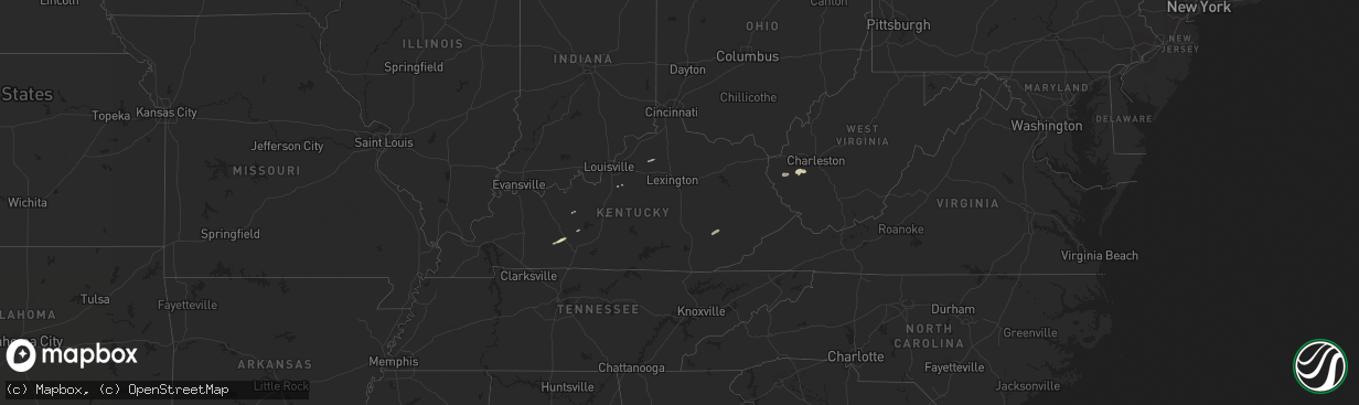 Hail map in Kentucky on February 23, 2012