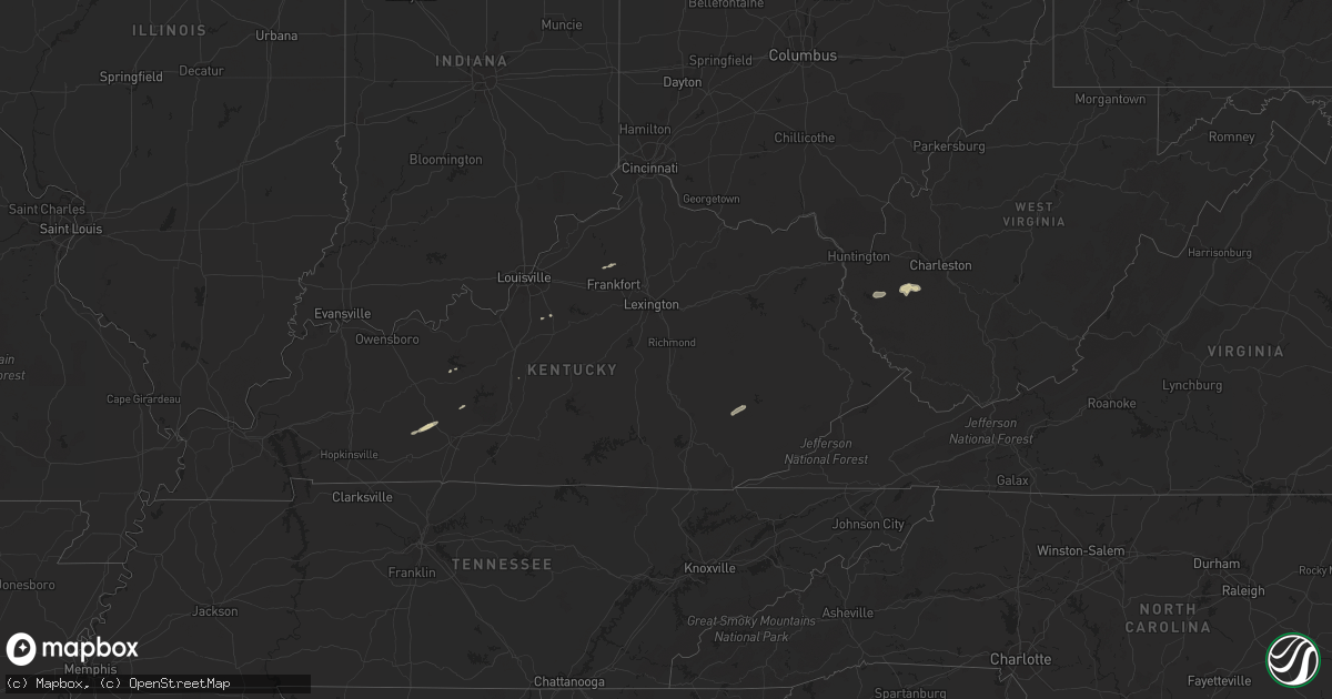 Hail map in West Virginia on February 23, 2012