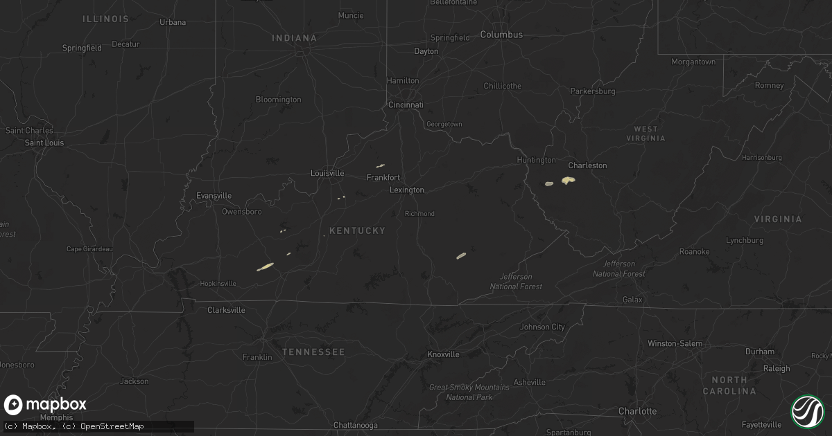 Hail map on February 23, 2012