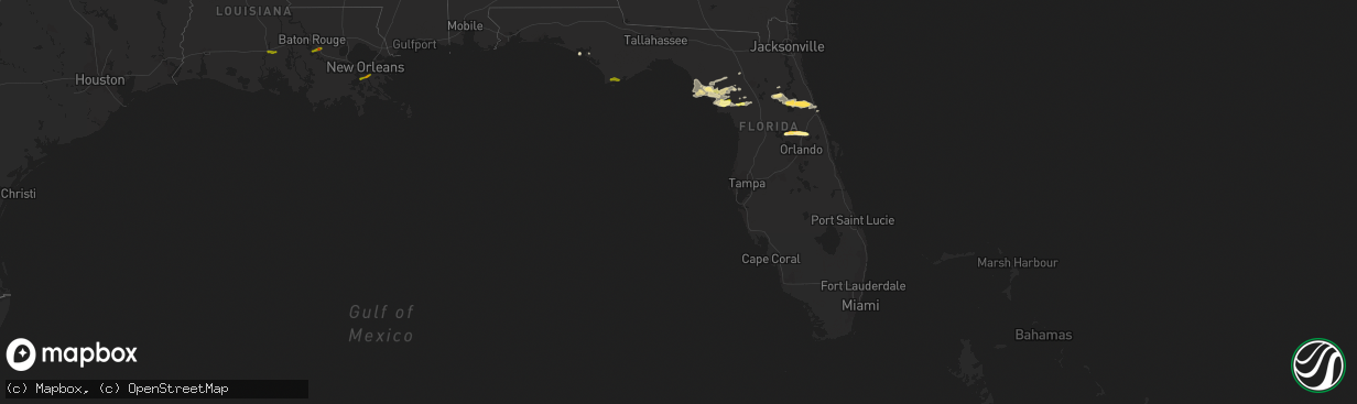 Hail map in Florida on February 23, 2014