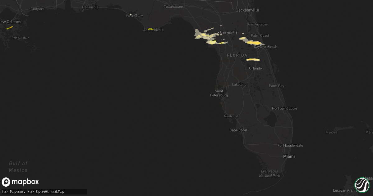 Hail map in Florida on February 23, 2014