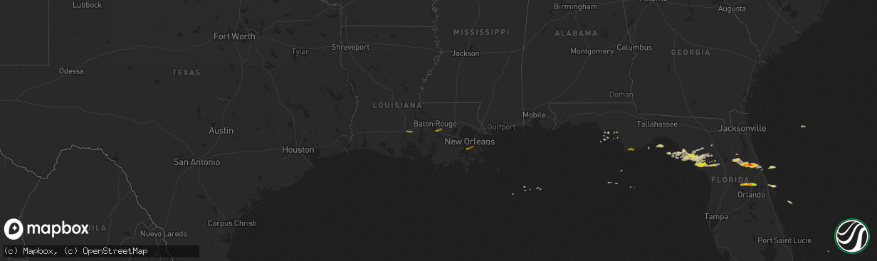 Hail map on February 23, 2014