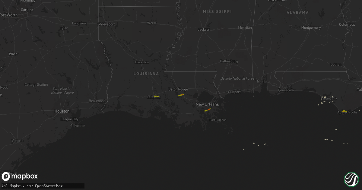 Hail map on February 23, 2014