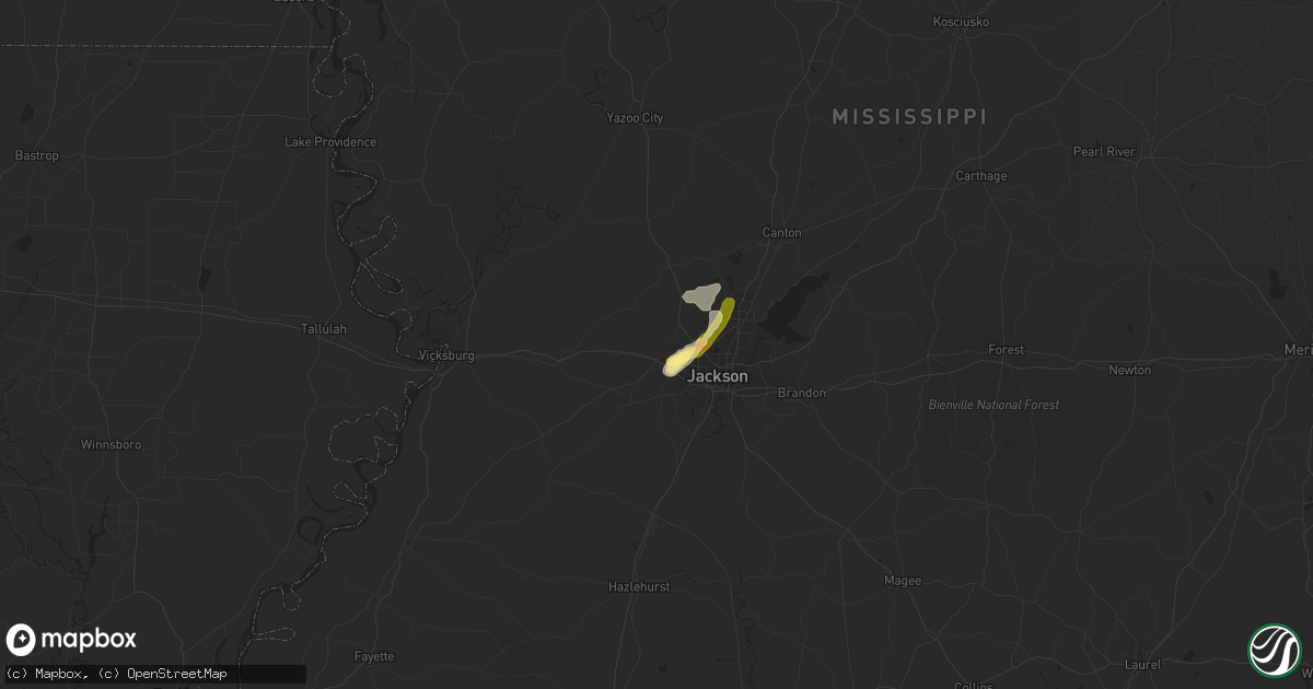 Hail map in Clinton, MS on February 23, 2016