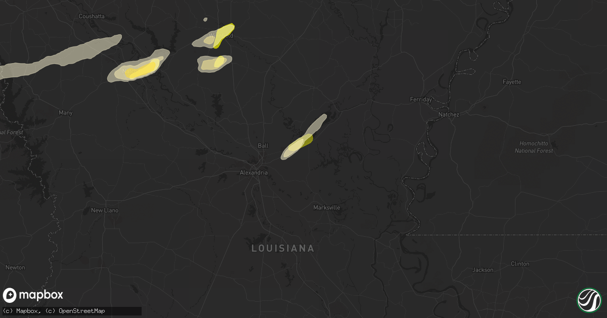 Hail map in Deville, LA on February 23, 2016