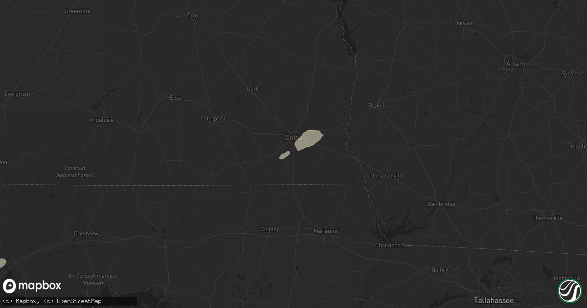Hail map in Dothan, AL on February 23, 2016