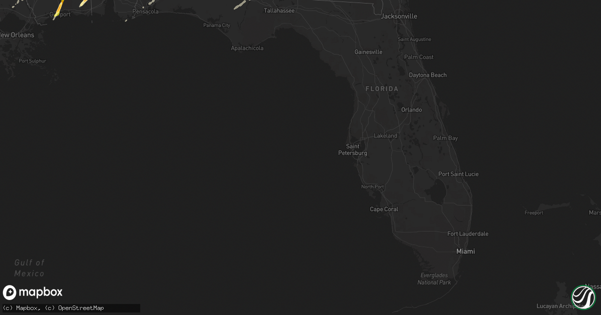 Hail map in Florida on February 23, 2016